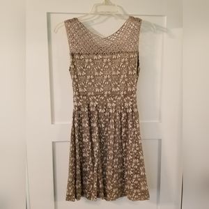 Vintage Havana Crochet & Floral Lace Dress~ Sz S~ Sage Green